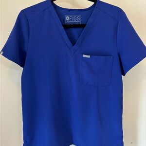 Figs Women's Blue V-Neck Top